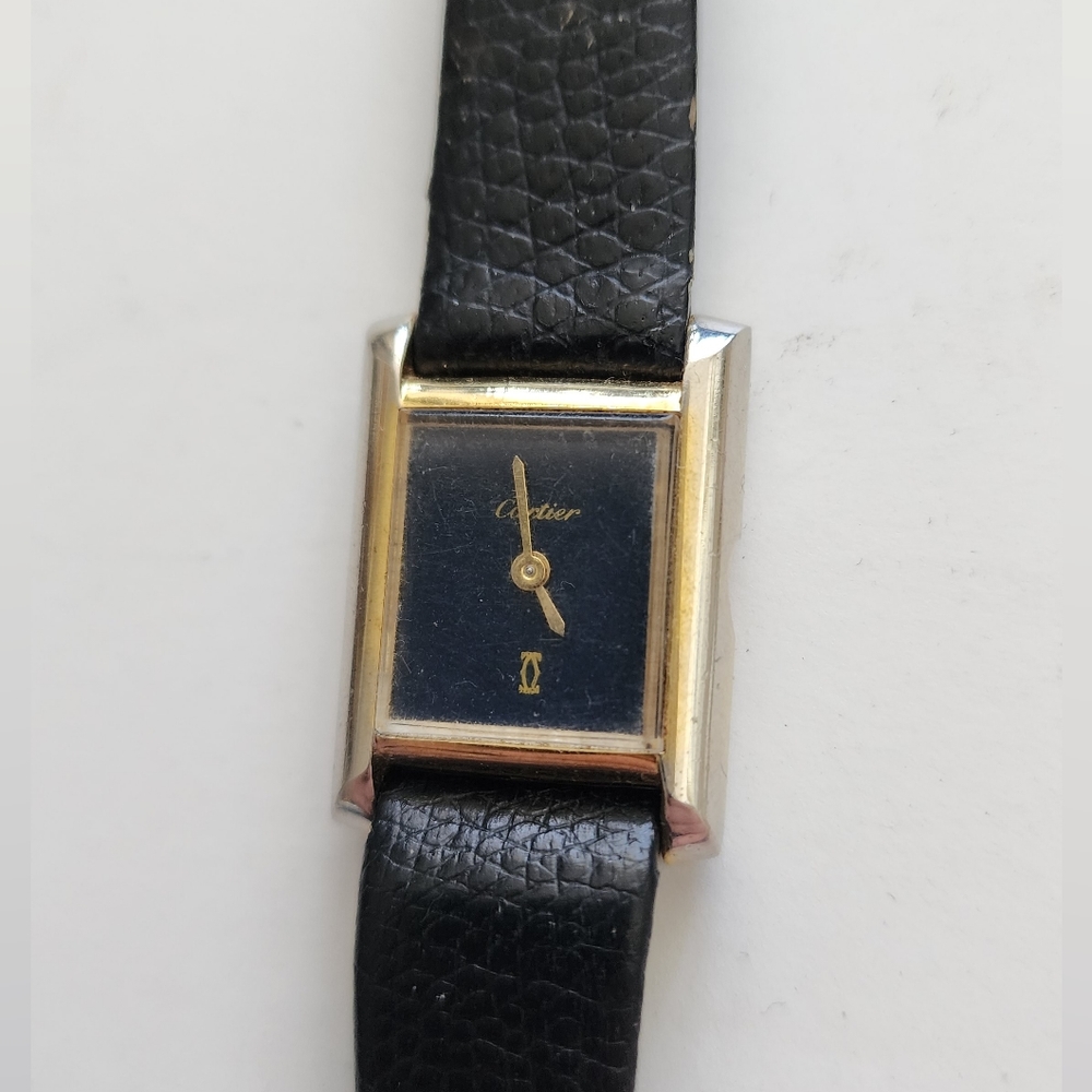 Vintage Cartier Tank Watch 1970s 18k Gold Plated